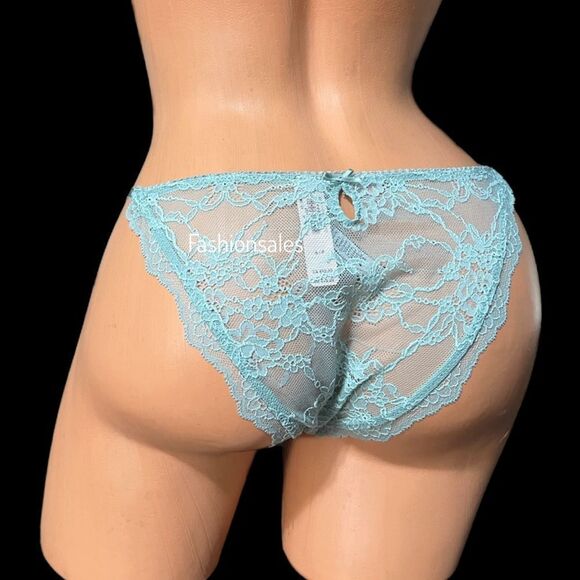 Victorias Secret Dream Angels sheer floral lace string bikini panty Sage Xlarge - Picture 2 of 4